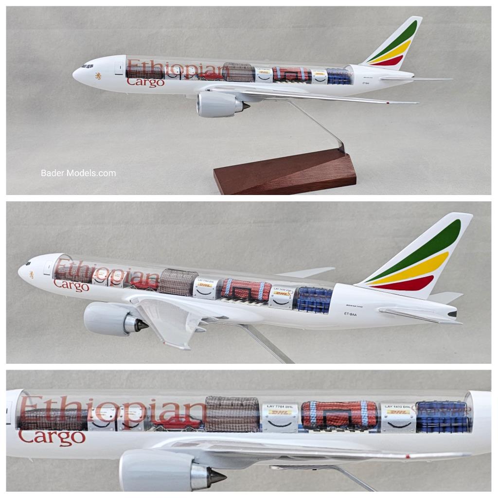 Ethiopian Cargo - B777-200F - (1:100) - 180° Clear Top